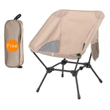 NNEDSZ Beige Portable Lightweight Folding Beach Chair - Compact Fishing Chair with Square Legs for Outdoor Use