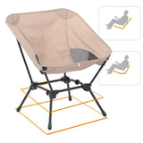 NNEDSZ Beige Portable Lightweight Folding Beach Chair - Compact Fishing Chair with Square Legs for Outdoor Use