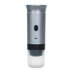 NNEDSZ Metallic Silver Portable Espresso Coffee Machine - Universal 3-in-1 Capsule, Coffee Powder, and Espresso Maker