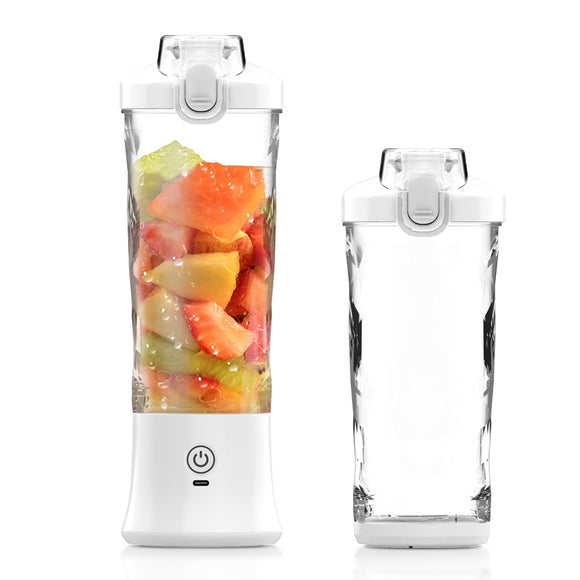 NNEDSZ White 600ml Large Capacity Juicer Cup - Rechargeable Portable Multifunctional Ice Crushing & Fruit Blender