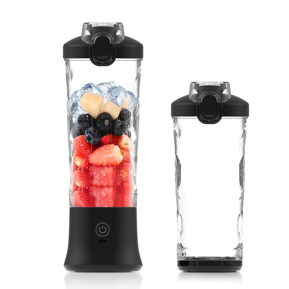 NNEDSZ Black 600ml Large Capacity Juicer Cup - Rechargeable Portable Multifunctional Ice Crushing & Fruit Blender