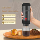 NNEDSZ Black Portable Fully Automatic Espresso Coffee Machine - Universal 3-in-1 Capsule, Coffee Powder & Espresso Maker
