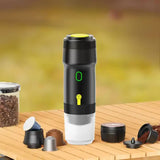 NNEDSZ Black Portable Fully Automatic Espresso Coffee Machine - Universal 3-in-1 Capsule, Coffee Powder & Espresso Maker