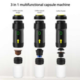 NNEDSZ White Portable Fully Automatic Espresso Coffee Machine - Universal 3-in-1 Capsule, Coffee Powder & Espresso Maker