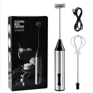 NNEDSZ Rechargeable Electric Milk Frother, Handheld Foam Maker, Coffee Frothing Wand, Whisk for Milk, Coffee, and Baking