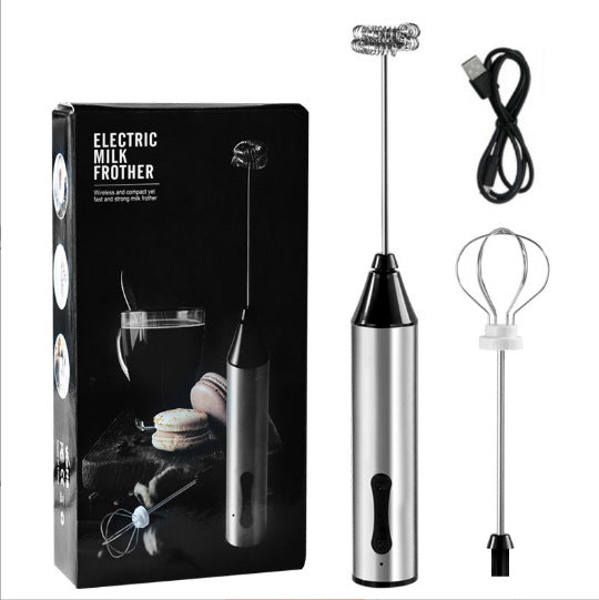 NNEDSZ Rechargeable Electric Milk Frother, Handheld Foam Maker, Coffee Frothing Wand, Whisk for Milk, Coffee, and Baking