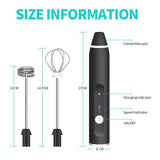 NNEDSZ Black 304 Stainless Steel 3-Speed Handheld Electric Milk Frother, Egg Beater, Paint Mixer, and Milk Powder Blender