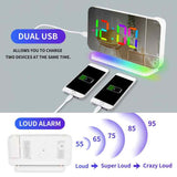 NNEDSZ Rose Gold RGB LED Projection Alarm Clock, Multi-Color Night Light with Snooze Function, Home Decor Digital Clock