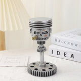 NNEDSZ Piston Skull Face Sculpture, Resin Gear Decor, Industrial Style Home Decoration