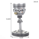 NNEDSZ Piston Skull Face Sculpture, Resin Gear Decor, Industrial Style Home Decoration