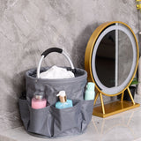 NNEDSZ Green Portable Picnic Basket, Foldable Outdoor Beach Basket with Handle, Multi-Use Storage and Wash Bag