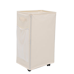 NNEDSZ White Foldable Yoga Storage Basket, Oxford Fabric Laundry Hamper, Multi-Purpose Organizer for Toys and Bathroom Essentials