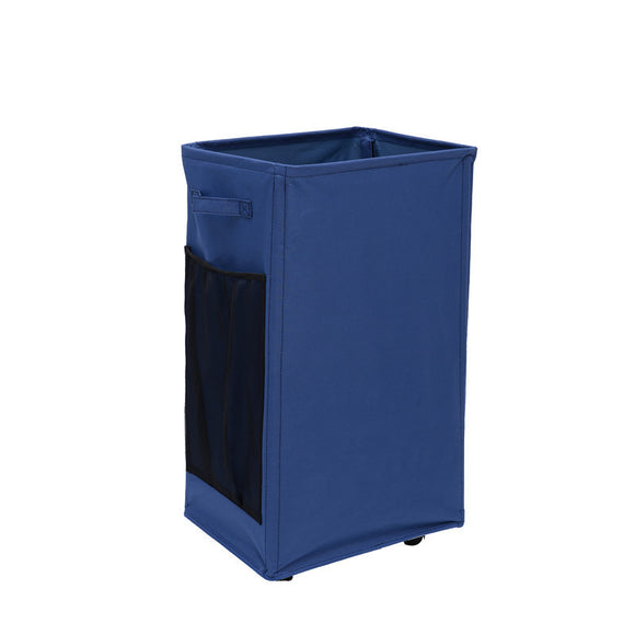 NNEDSZ Navy Blue Foldable Yoga Storage Basket, Oxford Fabric Laundry Hamper, Multi-Purpose Organizer for Toys and Bathroom Essentials