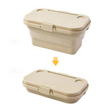 NNEDSZ Ivory Foldable Outdoor Picnic Basket with Lid and Tabletop, Camping Storage Box, Car-Friendly Organizer