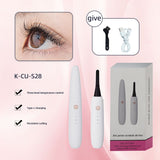NNEDSZ White Electric Heated Eyelash Curler, Portable Makeup Tool for Long-Lasting Lift and Style