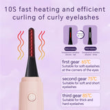 NNEDSZ White Electric Heated Eyelash Curler, Portable Makeup Tool for Long-Lasting Lift and Style