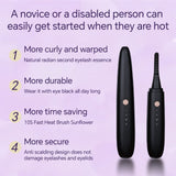 NNEDSZ White Electric Heated Eyelash Curler, Portable Makeup Tool for Long-Lasting Lift and Style