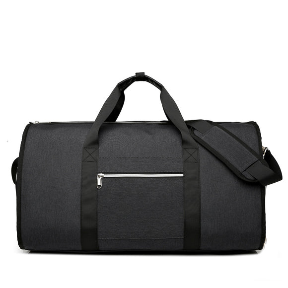 NNEDSZ Black Multi-Functional Travel Duffel Bag with Suit Storage, Foldable Garment Bag for Business Trips