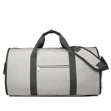 NNEDSZ Grey Multi-Functional Travel Duffel Bag with Suit Storage, Foldable Garment Bag for Business Trips
