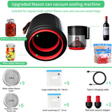 NNEDSZ Electric Mason Jar Vacuum Sealer Kit - Automatic Food Preservation System with Wine Stopper & Bags