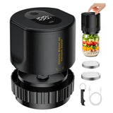 NNEDSZ Black Automatic Electric Mason Jar Vacuum Sealer - Compact Food Preservation Machine with Digital Display