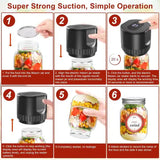 NNEDSZ Black Automatic Electric Mason Jar Vacuum Sealer - Compact Food Preservation Machine with Digital Display