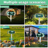 NNEDSZ Solar Powered Flame Lamp Animal Repeller - Ultrasonic Bird, Cat, Deer, Rabbit & Rodent Deterrent