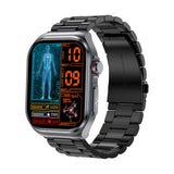 NNEDSZ Black Smartwatch with Bluetooth Calling, ECG, Blood Pressure, Heart Rate, and Multi-Sport Modes