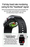 NNEDSZ Black Smartwatch with Bluetooth Calling, ECG, Blood Pressure, Heart Rate, and Multi-Sport Modes