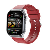 NNEDSZ Red Smartwatch with Bluetooth Calling, ECG, Blood Pressure, Heart Rate, and Multi-Sport Modes