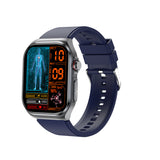 NNEDSZ Blue Smartwatch with Bluetooth Calling, ECG, Blood Pressure, Heart Rate, and Multi-Sport Modes