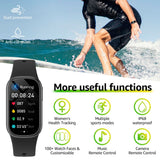 NNEDSZ Black Smart Fitness Tracker with Bluetooth Calling, Heart Rate, Blood Pressure, Blood Oxygen, and Sports Modes