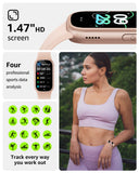 NNEDSZ Black Smart Fitness Tracker with Bluetooth Calling, Heart Rate, Blood Pressure, Blood Oxygen, and Sports Modes