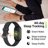 NNEDSZ Pink Smart Fitness Tracker with Bluetooth Calling, Heart Rate, Blood Pressure, Blood Oxygen, and Sports Modes