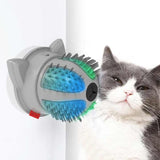NNEDSZ Electric Cat Massager Brush – Catnip & LED Interactive Grooming Toy