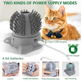NNEDSZ Electric Cat Massager Brush – Catnip & LED Interactive Grooming Toy