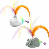 NNEDSZ Interactive Cat Feather Toy with LED Lights – Smart Motion Pet Playmate