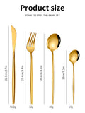 NNEDSZ Rose Gold Color Premium 24-Piece Stainless Steel Cutlery Set - Elegant Golden Steak Knife, Fork, and Spoon Set in Luxury Gift Box