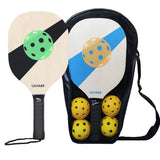 NNEDSZ Blue And Green Standard Wooden Pickleball Paddle Set - Perfect for All Levels of Play