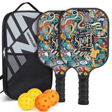 NNEDSZ Graffiti Model Fiberglass Pickleball Paddle Set - Vibrant Design for Enhanced Gameplay