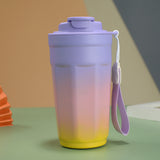 NNEDSZ Gradient Purple Color Insulated Tumbler 304 Stainless Steel Coffee Mug Portable Large Capacity Car Travel Cup