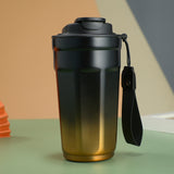 NNEDSZ Gradient Black  Color Insulated Tumbler 304 Stainless Steel Coffee Mug Portable Large Capacity Car Travel Cup