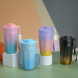 NNEDSZ Gradient Pink Color Insulated Tumbler 304 Stainless Steel Coffee Mug Portable Large Capacity Car Travel Cup