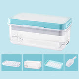 NNEDSZ Blue Premium Large-Capacity Ice Cube Tray with Lid and Scoop - Perfect for Cocktails and Summer Drinks