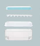 NNEDSZ Blue Premium Large-Capacity Ice Cube Tray with Lid and Scoop - Perfect for Cocktails and Summer Drinks