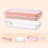 NNEDSZ Pink Premium Large-Capacity Ice Cube Tray with Lid and Scoop - Perfect for Cocktails and Summer Drinks