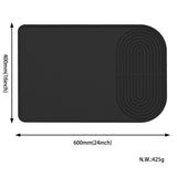 NNEDSZ Black Silicone Coffee Machine Mat – Waterproof, Anti-Slip, and Durable Countertop Protector