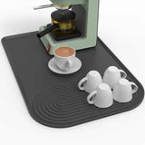 NNEDSZ Black Silicone Coffee Machine Mat – Waterproof, Anti-Slip, and Durable Countertop Protector