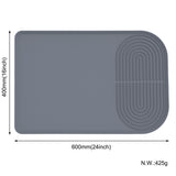 NNEDSZ Grey Silicone Coffee Machine Mat - Waterproof, Anti-Slip, and Durable Countertop Protector