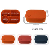 NNEDSZ Dark Blue Food-Grade Silicone Lunch Box - Microwave Safe Bento Box with Dividers & Airtight Seal